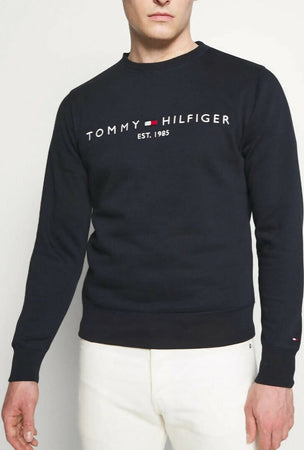 Tommy Hilfiger Felpa Uomo Tinta Unita Girocollo Felpa in Misto Cotone Con Logo Moda/Uomo/Abbigliamento/Felpe/Felpe senza cappuccio Euforia - Bronte, Commerciovirtuoso.it
