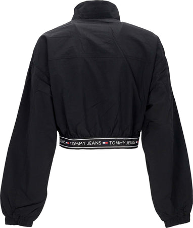 Tommy-Hilfiger-Giacca-a-Vento-Corta-Donna-W-Crop-Taping-Windbreaker-Black-da-donna