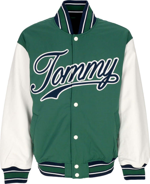 Tommy-Hilfiger-Giubbotto-College-Uomo-Letterman-Jacket-Ext-Court-Green/multi-da-uomo