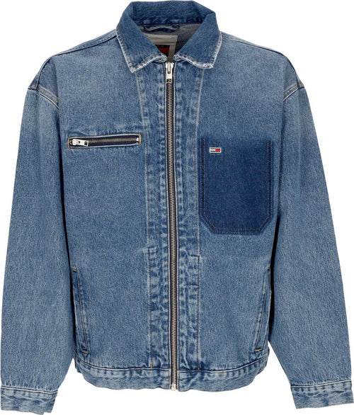 Tommy-Hilfiger-Giubbotto-Jeans-Uomo-Aiden-Oversized-Mailman-Jacket-Denim-Medium-da-uomo