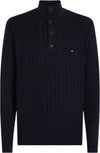 Tommy-Hilfiger-MAGLIONE-CLASSIC-COTTON-CABLE-BTTN-MOCK-da-uomo