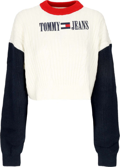 Tommy-Hilfiger-Maglione-Donna-Archive-Sweater-White-da-donna