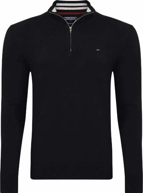 Tommy Hilfiger Maglione Uomo Pullover Collo Alto Con Zip 100% Cotone Logo Ricamato Fondo E Polsini a Coste Regular Fit Moda/Uomo/Abbigliamento/Maglioni e cardigan/Maglioni Euforia - Bronte, Commerciovirtuoso.it