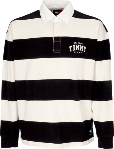 Tommy-Hilfiger-Polo-Manica-Lunga-Uomo-Relaxed-Varsity-Cb-Rugby-Ext-Black-da-uomo