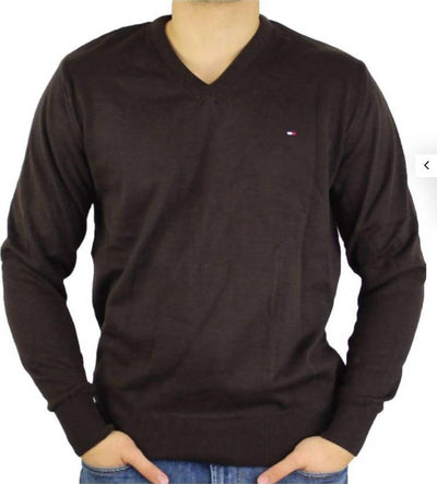tommy Hilfiger Pullover Uomo Scollo a V Tinta Unita Maglione Invernale Cotone E Seta Maniche Lunghe Logo Ricamato Moda/Uomo/Abbigliamento/Maglioni e cardigan/Maglioni Euforia - Bronte, Commerciovirtuoso.it