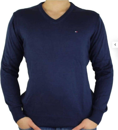tommy Hilfiger Pullover Uomo Scollo a V Tinta Unita Maglione Invernale Cotone E Seta Maniche Lunghe Logo Ricamato Moda/Uomo/Abbigliamento/Maglioni e cardigan/Maglioni Euforia - Bronte, Commerciovirtuoso.it