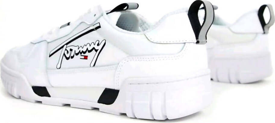 Tommy Hilfiger Sneakers Uomo Bianche in Pelle Con Suola in Gomma Sneaker Casual Total White Con Logo Laterale E Lacci Moda/Uomo/Scarpe/Sneaker e scarpe sportive/Sneaker casual Euforia - Bronte, Commerciovirtuoso.it