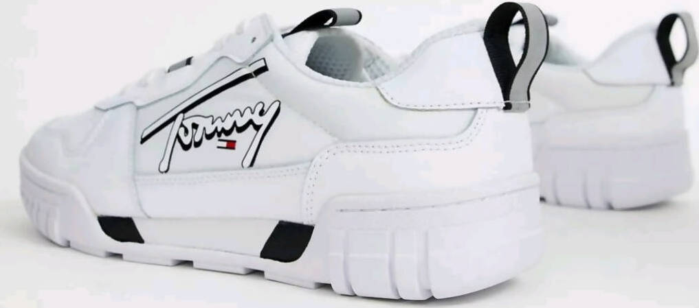 Tommy Hilfiger Sneakers Uomo Bianche in Pelle Con Suola in Gomma Sneaker Casual Total White Con Logo Laterale E Lacci Moda/Uomo/Scarpe/Sneaker e scarpe sportive/Sneaker casual Euforia - Bronte, Commerciovirtuoso.it