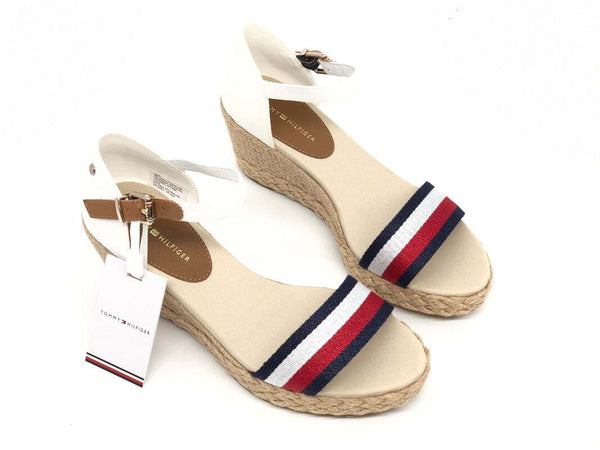TOMMY HILFIGHER Sandalo donna bianco Shimmery Ribbon Mid