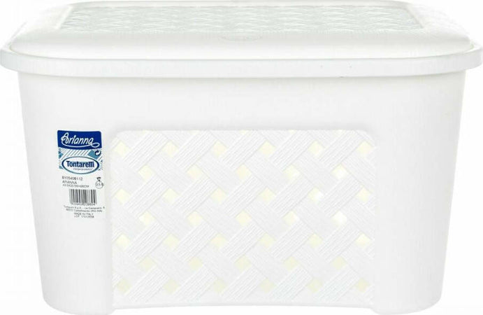 Tontarelli-Cesta-portabiancheria-con-coperchio-23-Lt-Bianco-Arianna