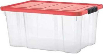 Tontarelli-Contenitore-salvaspazio-con-ruote-e-coperchio-PUZZLE-BOX-Rosso-5L