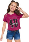 Top Bambina Estivo Rosa Crop Maglietta Corta Bimba Estate Maniche Corte Stampata Magliettina Corta Mezze Manche Fashion Bimba T-SHIRT Piccole Canaglie - Tropea, Commerciovirtuoso.it