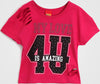 Top Bambina Estivo Rosa Crop Maglietta Corta Bimba Estate Maniche Corte Stampata Magliettina Corta Mezze Manche Fashion Bimba T-SHIRT Piccole Canaglie - Tropea, Commerciovirtuoso.it
