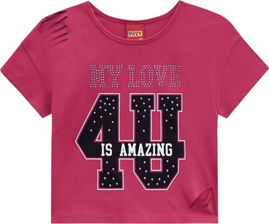 Top Bambina Estivo Rosa Crop Maglietta Corta Bimba Estate Maniche Corte Stampata Magliettina Corta Mezze Manche Fashion Bimba T-SHIRT Piccole Canaglie - Tropea, Commerciovirtuoso.it