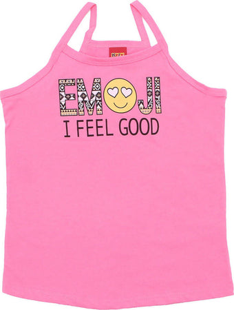 Top Bimba Estivo Canotta Stampata Emoji Faccina Smile Maglietta Estiva Canottiera Bambina Spalline Sottili Maglia Estate 100% Cotone CANOTTA Piccole Canaglie - Tropea, Commerciovirtuoso.it