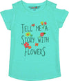 Top Bimba Estivo Turchese Stampa Fiori Maglia Estiva 100% Cotone Bambina Azzurra Casual da Giorno Fashion Girocollo Maglietta Estiva t-shirt bambina/ragazza Piccole Canaglie - Tropea, Commerciovirtuoso.it