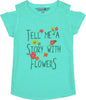 Top Bimba Estivo Turchese Stampa Fiori Maglia Estiva 100% Cotone Bambina Azzurra Casual da Giorno Fashion Girocollo Maglietta Estiva t-shirt bambina/ragazza Piccole Canaglie - Tropea, Commerciovirtuoso.it