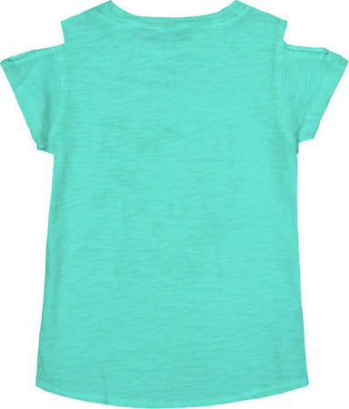 Top Bimba Estivo Turchese Stampa Fiori Maglia Estiva 100% Cotone Bambina Azzurra Casual da Giorno Fashion Girocollo Maglietta Estiva t-shirt bambina/ragazza Piccole Canaglie - Tropea, Commerciovirtuoso.it