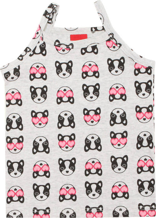 Top Canotta Estiva Bambina Maglia Estate Bimba Stampata Multicolore Micro Fantasia Maglietta Girl Spallina Sottile Stampata CANOTTA Piccole Canaglie - Tropea, Commerciovirtuoso.it