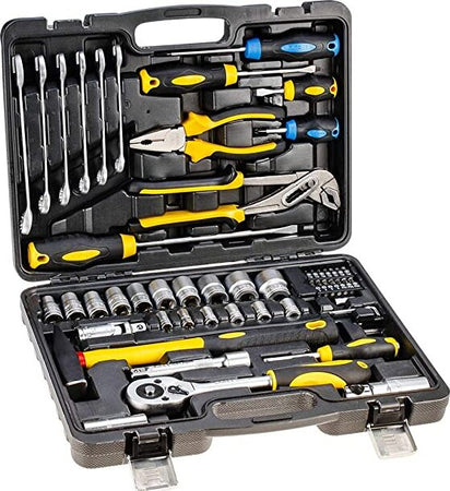 TOPEX---56-PEZZI---CASSETTA-DEGLI-ATTREZZI-ASSORTITA-CON-CRICCHETTO-E-BUSSOLE-DA-1/2-1/4