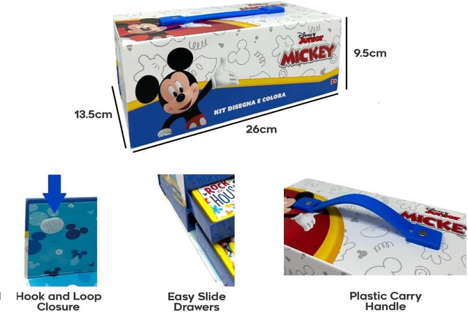 Valigetta Disney topolino set 52 pezzi di colori e cancelleria i kit disegno e pittura