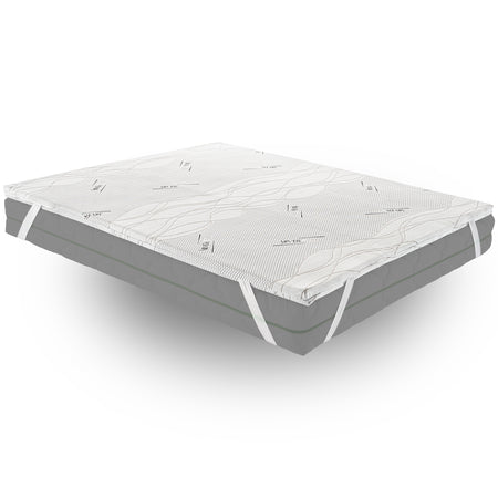 Topper in memory foam 5 cm con rivestimento Silver Fresh completamente sfoderabile