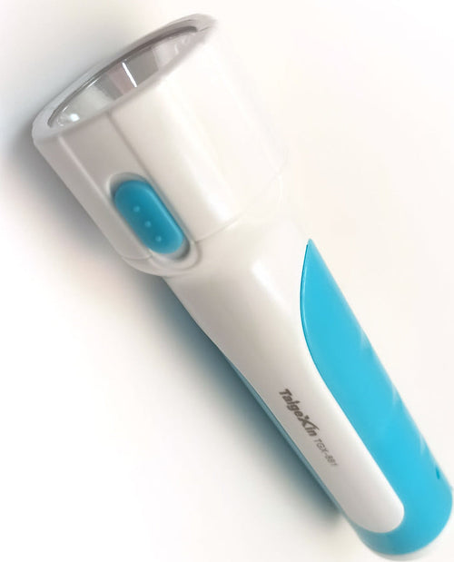 Torcia Elettrica Led Ricaricabile 1W + 2W COB 5 Ore di autonomia Range 500 Metri - Spina Italiana retraibile