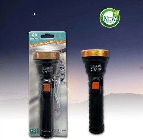 Torcia Elettrica Luce Led Ricaricabile Usb Per Campeggio Escursioni 17cm Tx-8348 Fai da te/Sicurezza e protezione/Torce/Torce elettriche portatili (standard) Trade Shop italia - Napoli, Commerciovirtuoso.it