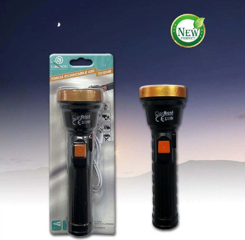 Torcia Elettrica Luce Led Ricaricabile Usb Per Campeggio Escursioni 17cm Tx-8348 Fai da te/Sicurezza e protezione/Torce/Torce elettriche portatili (standard) Trade Shop italia - Napoli, Commerciovirtuoso.it