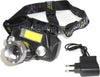 Torcia-Frontale-3-Led-1-Cob-Zoom-Luce-Bianca-Batteria-Litio-Ricaricabile-Carica-Each