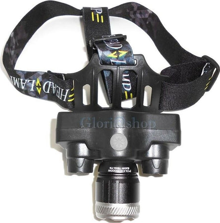 Torcia-Frontale-3-Led-1-Cob-Zoom-Luce-Bianca-Batteria-Litio-Ricaricabile-Carica-Each