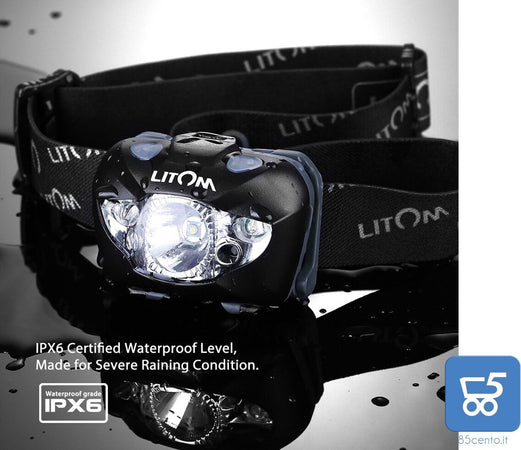 Torcia Frontale a LED Bianco Rosso con Controllo Gesture Luce per Casco Escursionismo