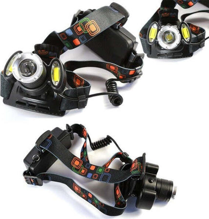 Torcia-Lampada-Frontale-Led-Cree-Ricaricabile-Auto-Casa-3led-8000w-Luce-Bianca