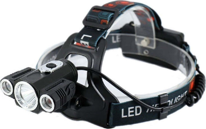 Torcia Lampada Frontale Led Ricaricabile 3led 5000 Lumen Cree T6 100mt 180? 1825 Fai da te/Sicurezza e protezione/Torce/Torce elettriche portatili (standard) Trade Shop italia - Napoli, Commerciovirtuoso.it