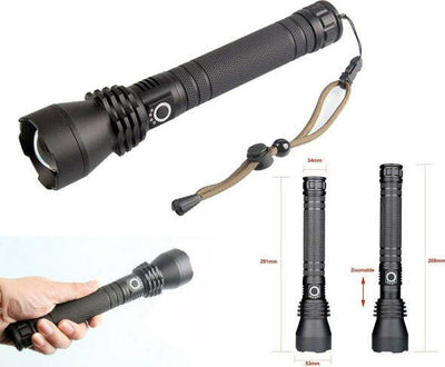 Torcia-Lampada-Led-Cree-P50-Ricaricabile-2000-Lumen-80000-W-Zoom-Doppia-Batteria