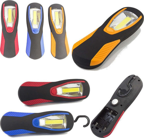 Torcia Lampada Portatile A Led Cob Striscia Led Cob Calamitata Con Gancio 3 Watt Fai da te/Sicurezza e protezione/Torce/Torce elettriche portatili (standard) Trade Shop italia - Napoli, Commerciovirtuoso.it