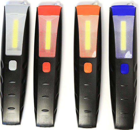 TORCIA LAMPADA PORTATILE LED STRIP COB + 2 LED DOPPIA CALAMITA ESTENSIBILE 30 CM Fai da te/Sicurezza e protezione/Torce/Torce elettriche portatili (standard) Trade Shop italia - Napoli, Commerciovirtuoso.it