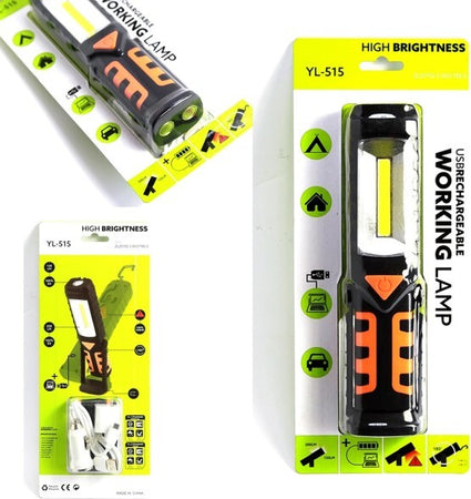 Torcia-Lampada-Portatile-Ricaricabile-Led-Strip-Cob---Base-Orientabile-E-Ganci