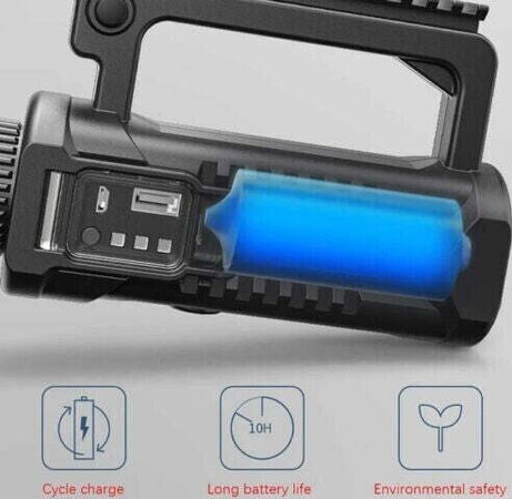 TORCIA-LAMPADA-RICARICABILE-ULTRA-POTENTE-100W-LED-CREE-XHP50-FINO-A-1KM-Q-L445