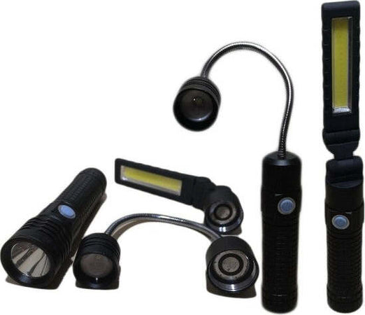 Torcia-Led-3in1-Multifunzione-Bl-x8-Ricaricabile-80000w-Led-Cree-Base-Magnetica