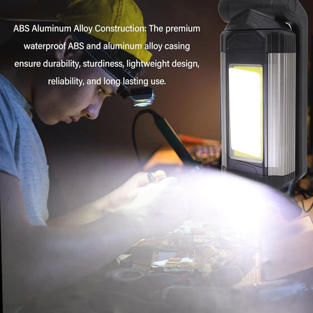 Torcia COB Lampada da lavoro LED batteria 360° girevole pieghevole per auto riparazioni magnetica alta potenza