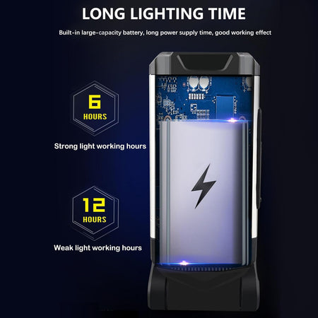Torcia COB Lampada da lavoro LED batteria 360° girevole pieghevole per auto riparazioni magnetica alta potenza