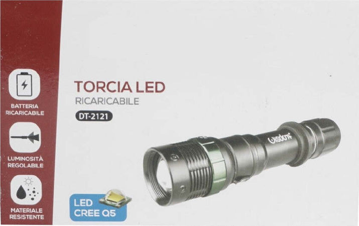 Torcia Led Cree Q5 Ricaricabile Per Casa Campeggio Escursioni Con Gancio Dt-2121 Casa, arredamento e bricolage > Bricolage e fai da te > Torce Trade Shop italia - Napoli, Commerciovirtuoso.it