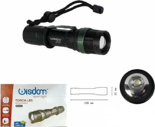 Torcia-Led-Cree-Q5-Ricaricabile-Per-Casa-Campeggio-Escursioni-Con-Gancio-Dt-2121