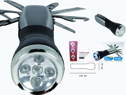 Torcia Led Cree T6 5 Led Ricaricabile Con Coltellino Svizzero Campeggio Dt-2104 Casa, arredamento e bricolage > Bricolage e fai da te > Torce Trade Shop italia - Napoli, Commerciovirtuoso.it
