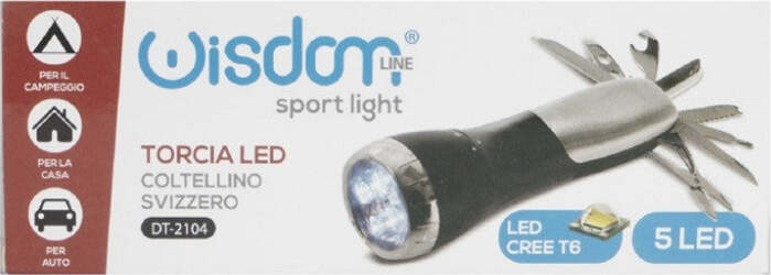Torcia Led Cree T6 5 Led Ricaricabile Con Coltellino Svizzero Campeggio Dt-2104 Casa, arredamento e bricolage > Bricolage e fai da te > Torce Trade Shop italia - Napoli, Commerciovirtuoso.it
