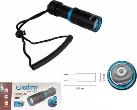 Torcia-Led-Cree-T6-Ricaricabile-Per-Immersioni-Subacquee-Fino-A-30-Metri-Dt-2148