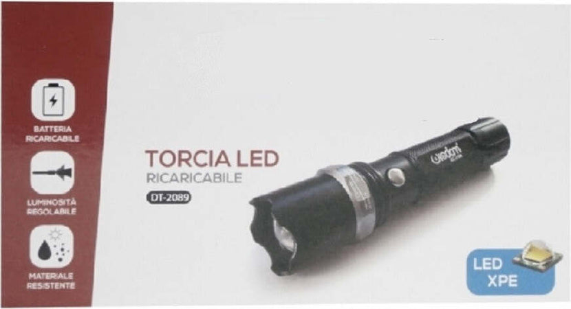 Torcia Led Cree T6 Ricaricabile Usb Auto Luminosita Regolabile Resistente Dt-2089 Fai da te/Sicurezza e protezione/Torce/Torce elettriche portatili (standard) Trade Shop italia - Napoli, Commerciovirtuoso.it