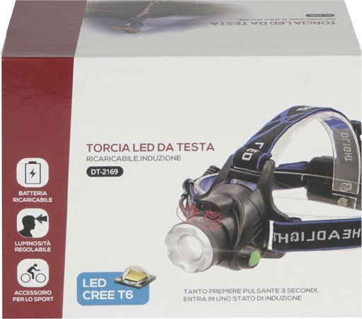 Torcia Led Da Testa Frontale Ricaricabile Induzione Cree T6 Regolabile Dt-2169 Fai da te/Sicurezza e protezione/Torce/Lampade da testa Trade Shop italia - Napoli, Commerciovirtuoso.it