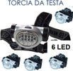 Torcia Led Frontale Da Testa Luce Lampada Ricaricabile 6 Led Camping Caccia Torce Trade Shop italia - Napoli, Commerciovirtuoso.it